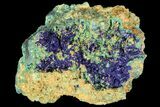 Sparkling Azurite and Malachite Crystal Cluster - Morocco #74382-1